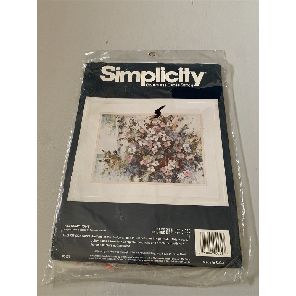 Simplicity cross stitch Welcome Home Floral